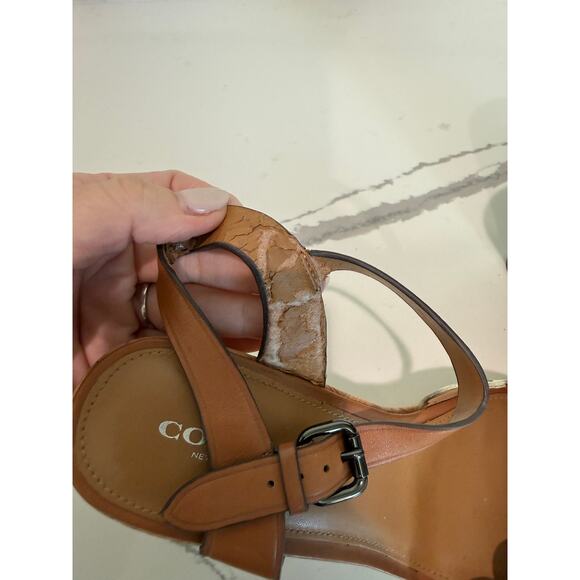 COACH Women's Platform Leather Sandals Shoes Chunky Heel Open-Toe Size 9 - Picture 8 of 15